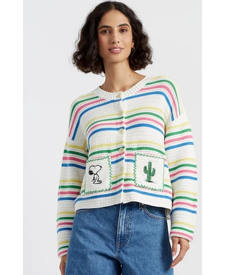 Chinti & Parker Women's Cotton Peanuts Vacation Cardigan