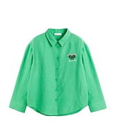 Chinti & Parker Women's Linen-Cotton Peanuts Racquet Club Shirt