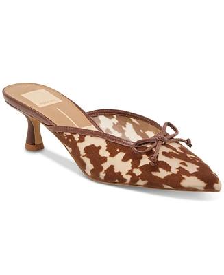 Dolce Vita Women's Cleo Bow Slip-On Kitten-Heel Mules