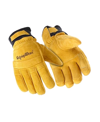 RefrigiWear Stretch Knuckle Insulated Leather Gloves - Extreme Cold Protection, Flexible & Durable Work