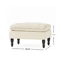 Plush Pillow Top Button-Tufted Ottoman, Upholstered Contemporary Footrest and Extra Seating-The Pop Home