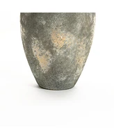 LuxenHome Rustic Gold and Brown Terracotta 13.6-Inch Tall Urn Vase