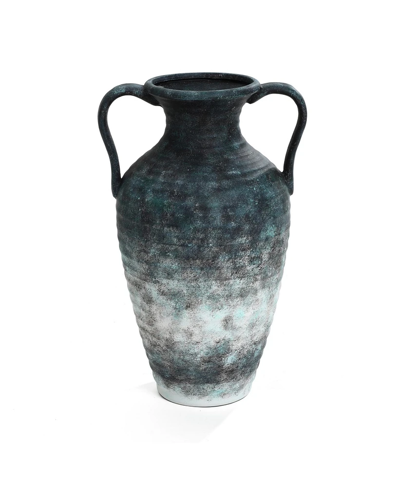 LuxenHome Mottled Gray Ceramic 18.5-Inch Tall Vase