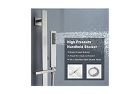 4 Function Luxury Nickel Brushed Shower System with Handheld Shower and Side Body Jets Shower Faucet Set with Handheld Slide Bar