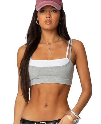 Edikted Womens Gracie Layered Bra Top