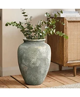 LuxenHome Rustic Gold and Brown Terracotta -Inch Tall Urn Vase