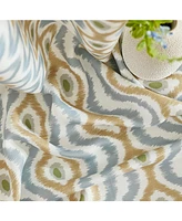 Hlc.me Tanner Ogee Ikatt Damask Patterned Window Grommet Curtains Bedroom