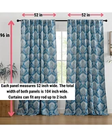 Hlc.me Messina Paisley Damask Patterned Window Back Tab Rod Pocket Curtains Bedroom