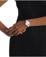 Calvin Klein Women's Twisted Bezel Silver Tone Stainless Steel Bracelet Watch, 34mm