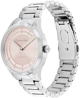 Calvin Klein Women's Iconic Automatic Silver Tone Stainless Steel Bracelet Watch, 36mm