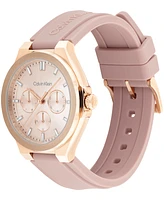 Calvin Klein Women's Vibrancy Blush Silicone Strap Watch, 38mm