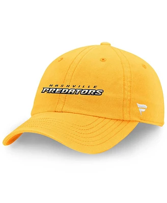 Fanatics Men's Gold Nashville Predators Wordmark Core Fundamental Adjustable Hat