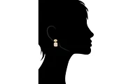 Bezel Cubic Zirconia Cushion Drop Earring