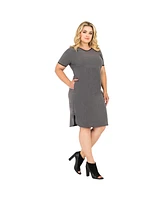 Standards & Practices Plus Apron Hem Suiting Knee Length Shift Dress