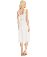 Donna Morgan Women's Eyelet-Embroidered Midi Dress