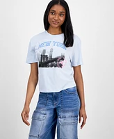 Pretty Rebellious Juniors' New York City Embroidered Graphic T-Shirt