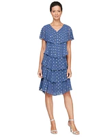 Sl Fashions Polka-Dot Tiered Shift Dress