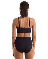 Mimi Flamingo Womens Blake Solid Tankini Top Brooke High Waisted Bikini Bottoms