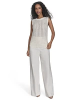 Calvin Klein Women's Sleeveless Cotton Crochet Top