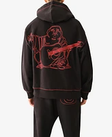 True Religion Men's Super T Buddha Embroidered Zip Up Hoodie