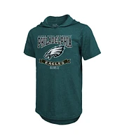 Majestic Threads Men's Midnight Green Philadelphia Eagles Super Bowl Lix Champions Coffin Corner Tri-Blend Hoodie T-Shirt