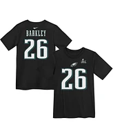 Nike Preschool Saquon Barkley Black Philadelphia Eagles Super Bowl Lix Name Number T-Shirt