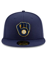 New Era Men's Navy Milwaukee Brewers National Baseball Hall of Fame 59FIFTY Fitted Hat