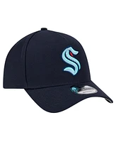 New Era Men's Deep Sea Blue Seattle Kraken Core A-Frame 9FORTY Adjustable Hat