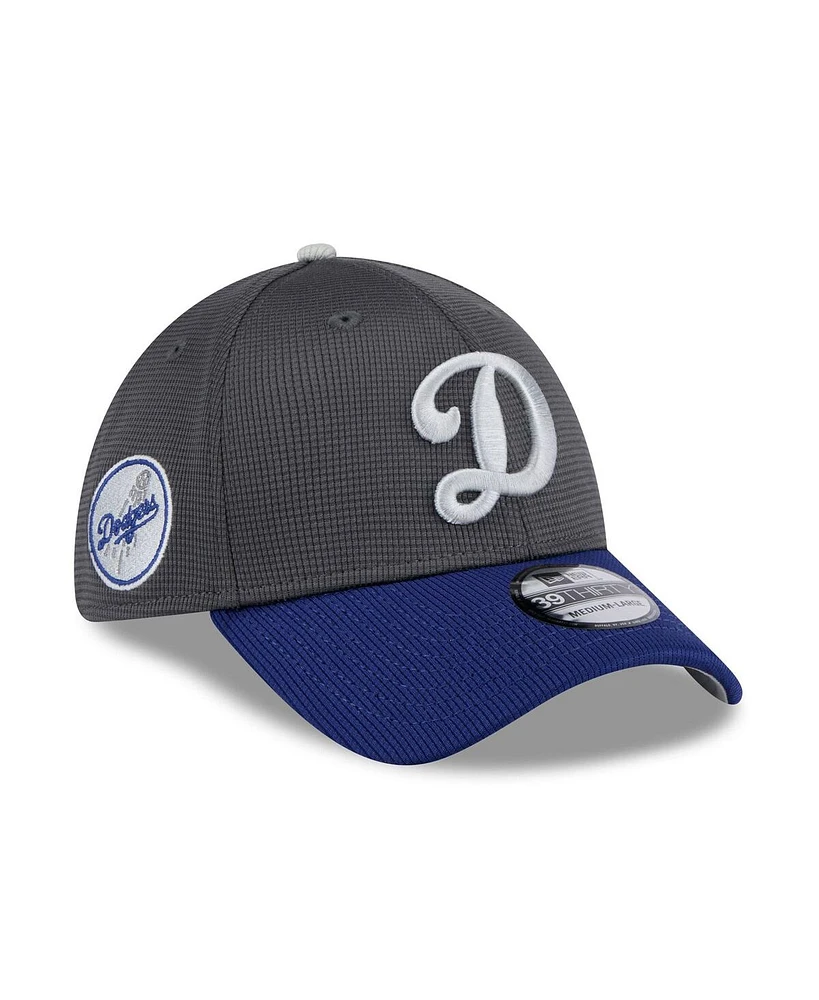 New Era Men's Gray/Navy Los Angeles Dodgers 2025 Batting Practice 39THIRTY Flex Hat