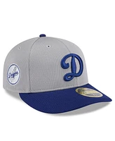 New Era Men's Gray/Royal Los Angeles Dodgers 2025 Batting Practice Low Profile 59FIFTY Fitted Hat