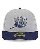 New Era Men's Gray/Navy Tampa Bay Rays 2025 Batting Practice Low Profile 59FIFTY Fitted Hat