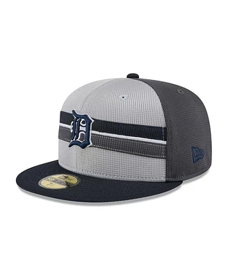 New Era Men's Gray/Navy Detroit Tigers 2025 Batting Practice 59FIFTY Fitted Hat