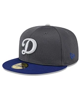 New Era Men's Gray/Royal Los Angeles Dodgers 2025 Batting Practice 59FIFTY Fitted Hat