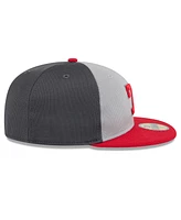 New Era Men's Gray/Red Texas Rangers 2025 Batting Practice 59FIFTY Fitted Hat