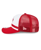 New Era Men's White/Red Cincinnati Reds 2025 Batting Practice 9SEVENTY Stretch-Snap Trucker Hat