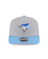 New Era Men's Gray/Powder Blue Toronto Blue Jays 2025 Batting Practice 9SEVENTY Stretch-Snap Trucker Hat