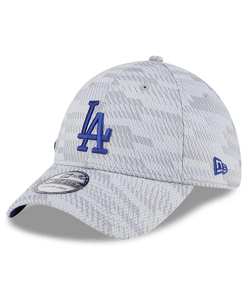 New Era Men's Gray Los Angeles Dodgers 2025 Mlb Clubhouse 39THIRTY Flex Hat