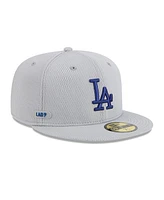 New Era Men's Gray Los Angeles Dodgers 2025 Mlb Clubhouse 59FIFTY Fitted Hat