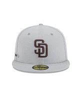 New Era Men's Gray San Diego Padres 2025 Mlb Clubhouse 59FIFTY Fitted Hat
