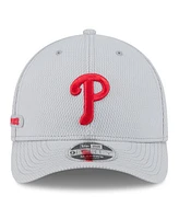 New Era Men's Gray Philadelphia Phillies 2025 Mlb Clubhouse 9FORTY M-Crown Adjustable Hat