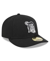 New Era Men's Black Detroit Tigers 2025 Mlb Clubhouse Low Profile 59FIFTY Fitted Hat