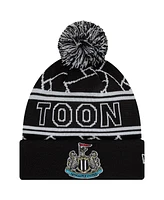 New Era Big Boys and Girls Black Newcastle United Sport Cuffed with Pom Knit Hat