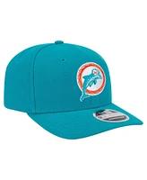 New Era Men's Aqua Miami Dolphins Throwback Logo 9SEVENTY Stretch-Snap Hat