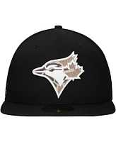 New Era Men's Black Toronto Blue Jays Troop Chant Camo Undervisor 59FIFTY Fitted Hat
