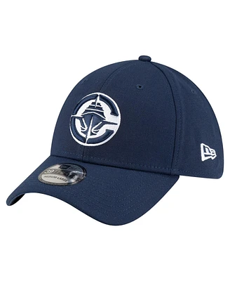 New Era Men's Navy La Clippers Logo 39THIRTY Flex Hat