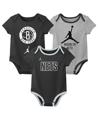 Jordan Baby Boys and Girls 3-Piece Brooklyn Nets Statement Edition Bodysuit Set