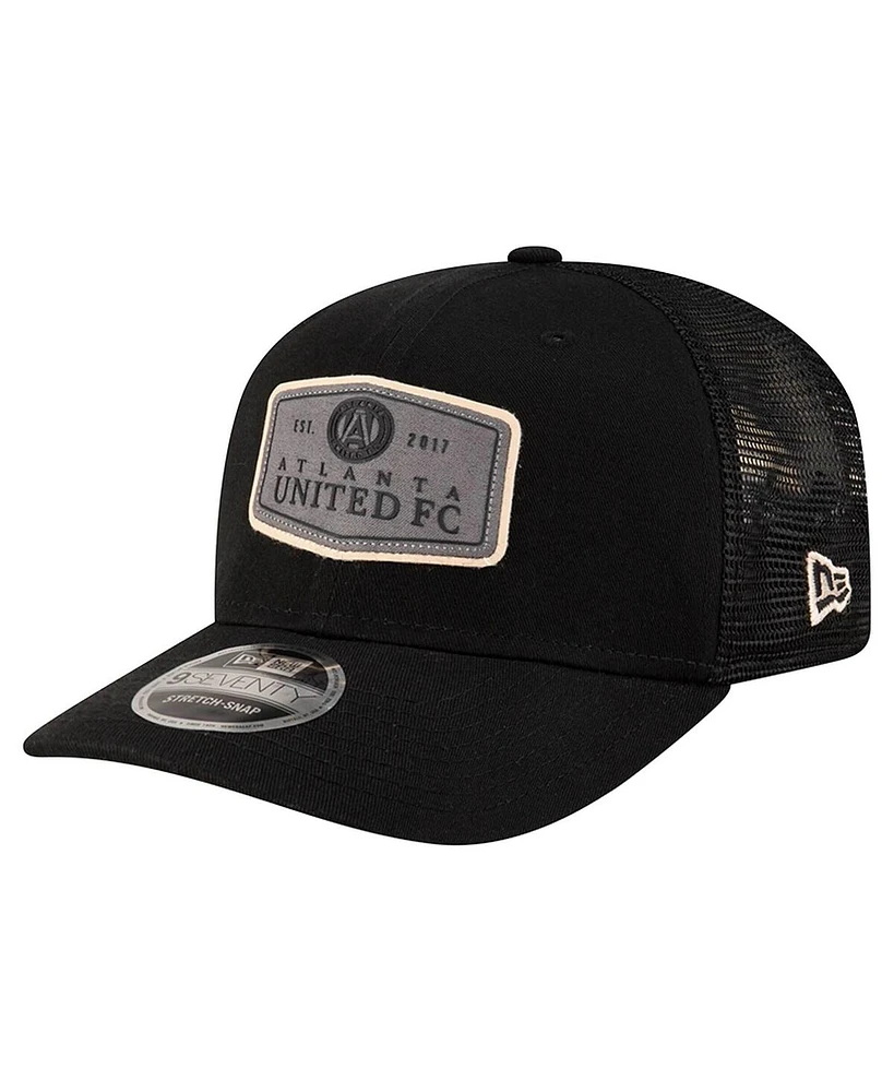 New Era Men's Black Atlanta United Fc Labeled 9SEVENTY Trucker Stretch-Snap Adjustable Hat