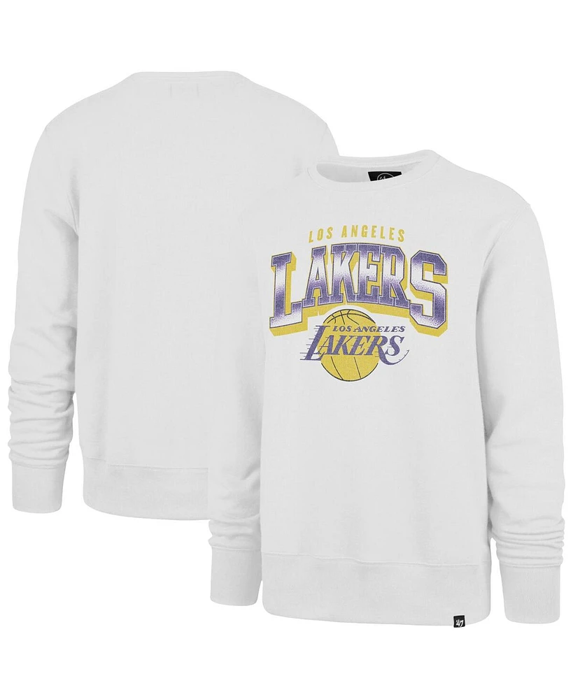 '47 Brand Men's Cream Los Angeles Lakers Big Tall Spotlight Headline Pullover Sweatshirt