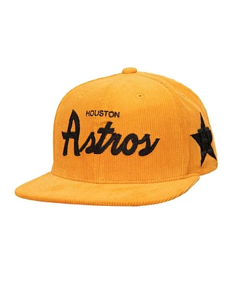 Mitchell & Ness Men's Orange Houston Astros Corduroy Snapback Hat