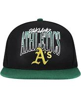 Mitchell & Ness Men's Black Oakland Athletics Rise Up Snapback Hat